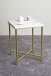 Beistelltisch >52236< in gold, marmoroptik, MDF, Metall - 39x55x39cm (BxHxT)