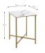Beistelltisch >52236< in gold, marmoroptik, MDF, Metall - 39x55x39cm (BxHxT)