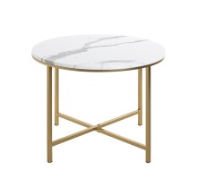 Beistelltisch >52237< in gold, marmoroptik, MDF, Metall - 45x60cm (HxD)