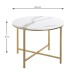 Beistelltisch >52237< in gold, marmoroptik, MDF, Metall - 45x60cm (HxD)