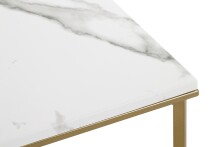 Beistelltisch >52238< in gold, marmoroptik, MDF, Metall - 60x47x60cm (BxHxT)