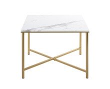 Beistelltisch >52238< in gold, marmoroptik, MDF, Metall - 60x47x60cm (BxHxT)