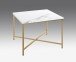 Beistelltisch >52238< in gold, marmoroptik, MDF, Metall - 60x47x60cm (BxHxT)