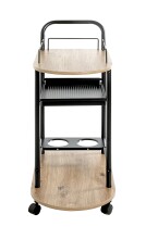 Küchenwagen >52480< in eiche, schwarz, MDF, Metall - 65x83x35cm (BxHxT)