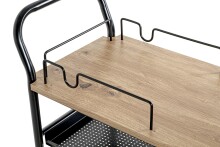 Küchenwagen >52480< in eiche, schwarz, MDF, Metall - 65x83x35cm (BxHxT)