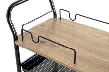 Küchenwagen >52480< in eiche, schwarz, MDF, Metall - 65x83x35cm (BxHxT)
