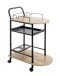 Küchenwagen >52480< in eiche, schwarz, MDF, Metall - 65x83x35cm (BxHxT)