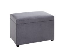 Sitztruhe >54145< in grau, MDF, Textilgewebe Cord -...