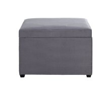 Sitztruhe >54145< in grau, MDF, Textilgewebe Cord - 58x42x39cm (BxHxT)