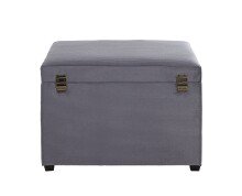 Sitztruhe >54145< in grau, MDF, Textilgewebe Cord - 58x42x39cm (BxHxT)