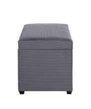 Sitztruhe >54145< in grau, MDF, Textilgewebe Cord - 58x42x39cm (BxHxT)