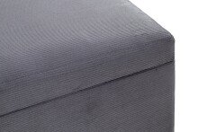 Sitztruhe >54145< in grau, MDF, Textilgewebe Cord - 58x42x39cm (BxHxT)