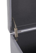 Sitztruhe >54145< in grau, MDF, Textilgewebe Cord - 58x42x39cm (BxHxT)