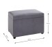Sitztruhe >54145< in grau, MDF, Textilgewebe Cord - 58x42x39cm (BxHxT)