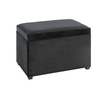 Sitztruhe >54545< in schwarz, MDF, Textilgewebe Cord - 58x42x39cm (BxHxT)