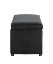 Sitztruhe >54545< in schwarz, MDF, Textilgewebe Cord - 58x42x39cm (BxHxT)