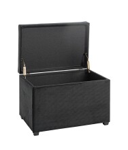 Sitztruhe >54545< in schwarz, MDF, Textilgewebe Cord - 58x42x39cm (BxHxT)