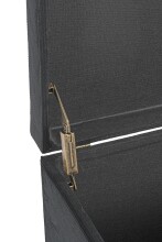 Sitztruhe >54545< in schwarz, MDF, Textilgewebe Cord - 58x42x39cm (BxHxT)