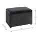 Sitztruhe >54545< in schwarz, MDF, Textilgewebe Cord - 58x42x39cm (BxHxT)