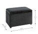 Sitztruhe >54545< in schwarz, MDF, Textilgewebe Cord - 58x42x39cm (BxHxT)