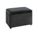 Sitztruhe >54545< in schwarz, MDF, Textilgewebe Cord - 58x42x39cm (BxHxT)