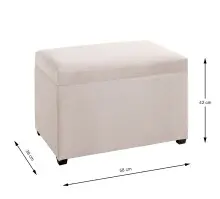 Sitztruhe >54945< in creme, MDF, Textilgewebe Cord...