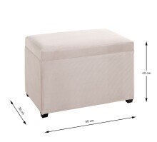 Sitztruhe >54945< in creme, MDF, Textilgewebe Cord...