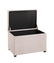 Sitztruhe >54945< in creme, MDF, Textilgewebe Cord - 58x42x39cm (BxHxT)