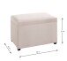 Sitztruhe >54945< in creme, MDF, Textilgewebe Cord - 58x42x39cm (BxHxT)