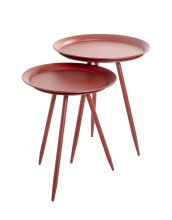 Beistelltisch >20410< in rot, Metall - 47x38cm (HxD)