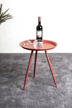Beistelltisch >20411< in rot, Metall - 54x44cm (HxD)