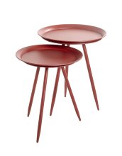 Beistelltisch >20411< in rot, Metall - 54x44cm (HxD)