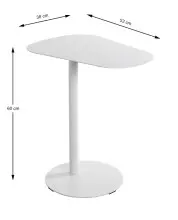 Beistelltisch >52397< in weiß, Metall -...