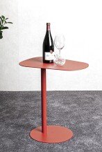 Beistelltisch >52497< in rot, Metall - 53x60x38cm (BxHxT)