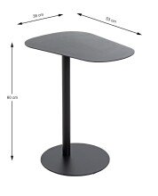 Beistelltisch >52597< in schwarz, Metall - 53x60x38cm (BxHxT)