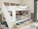 Etagenbett >Bibop 1< in Weiss / Jackson Eiche - 245x171x111cm (LxHxT)