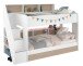Etagenbett >Bibop 1< in Weiss / Jackson Eiche - 245x171x111cm (LxHxT)