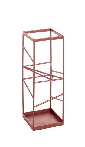 Schirmständer >19473< in rot, Metall - 17x49x17cm (BxHxT)