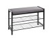Schuhbank >54544< in grau, schwarz, Metall, Textilgewebe - 75x50x32cm (BxHxT)