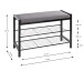 Schuhbank >54544< in grau, schwarz, Metall, Textilgewebe - 75x50x32cm (BxHxT)