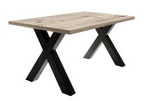 Esstisch >Big System< in schwarzstahl / sandeiche - 160x75x90cm (BxHxT)