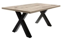 Esstisch >Big System< in schwarzstahl / sandeiche - 180x75x90cm (BxHxT)