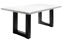 Esstisch >Big System< in schwarzstahl / weiß matt lack - 160x75x90cm (BxHxT)
