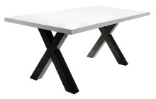 Esstisch >Big System< in schwarzstahl / weiß matt lack - 200x75x100cm (BxHxT)