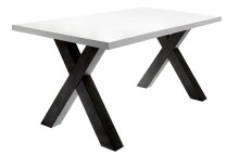 Esstisch >Big System< in schwarzstahl / weiß matt lack - 140x75x90cm (BxHxT)
