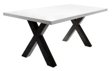Esstisch >Big System< in schwarzstahl / weiß matt lack - 180x75x90cm (BxHxT)
