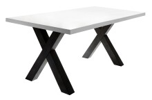 Esstisch >Big System< in schwarzstahl / weiß matt lack - 160x75x90cm (BxHxT)