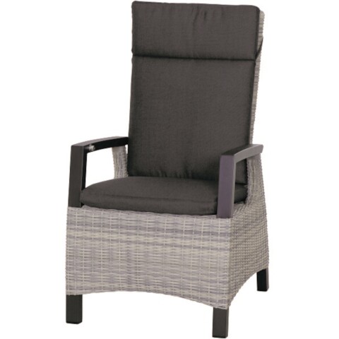 Gartenlounge-Sessel >Corido< in matt anthrazit, ice-grey - 72x109x61 (BxHxT)