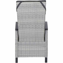 Gartenlounge-Sessel >Corido< in matt anthrazit, ice-grey - 72x109x61 (BxHxT)
