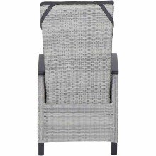 Gartenlounge-Sessel >Corido< in matt anthrazit, ice-grey - 72x109x61 (BxHxT)